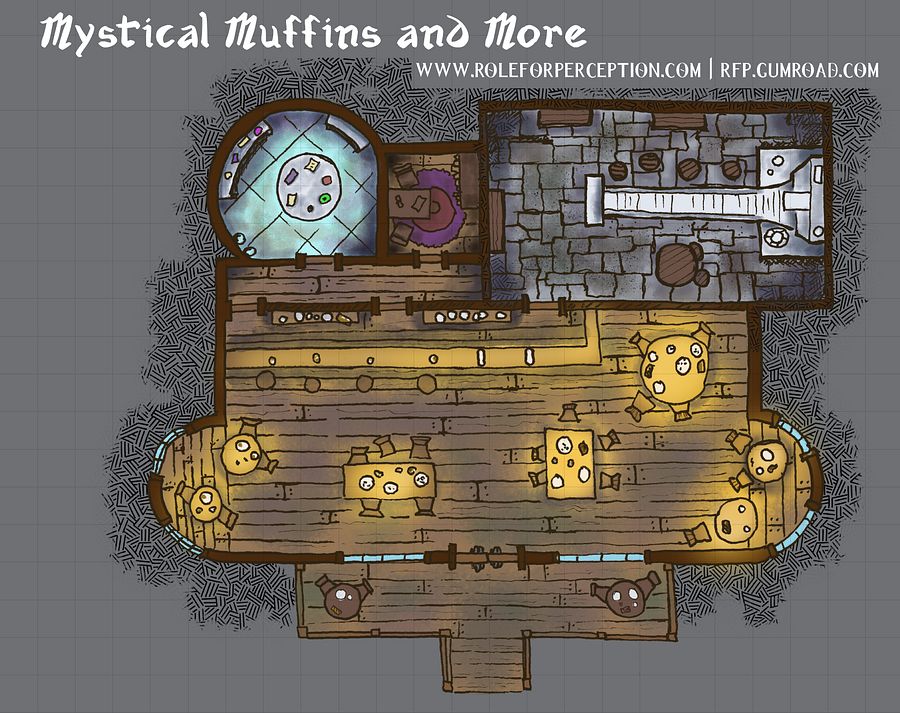 Welcome to the Mystical Muffins and More Shop: A Whimsical Encounter Map for Your Fantasy Adventures! product image (2)