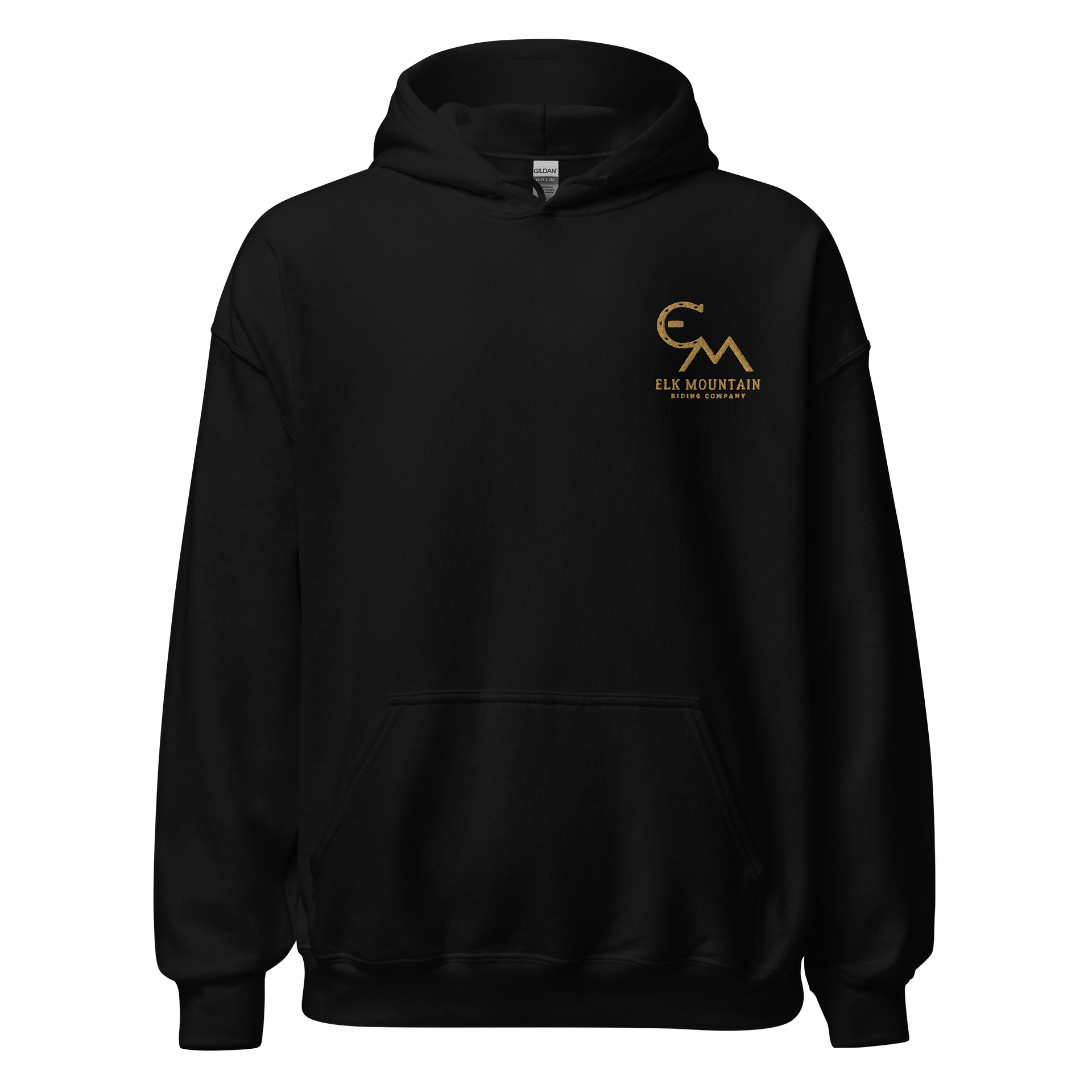 Embroidered Elk Mountain Riding Co. Gold Logo Poly Blend Hoodie product image (1)