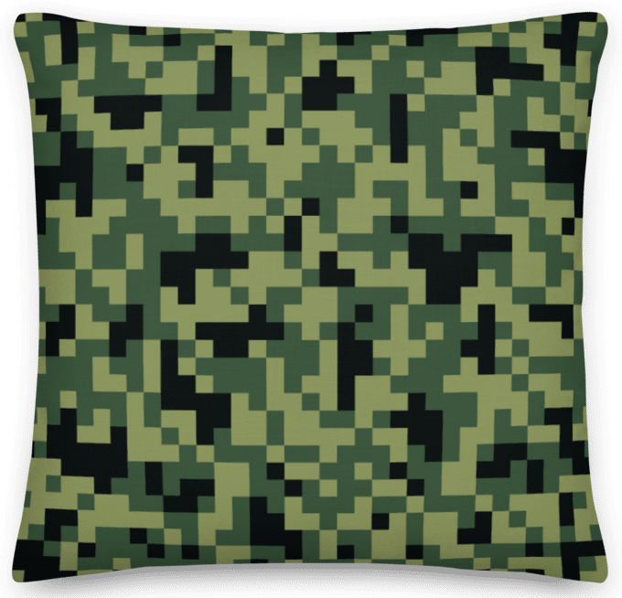 Military Green Camouflage Pixels Camo Pattern Premium Throw Pillow product image (2)