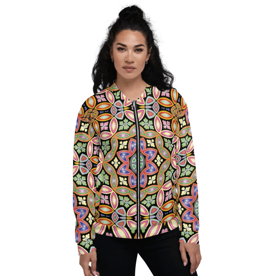 Batik Kawung Coral Bomber Jacket product image (10)