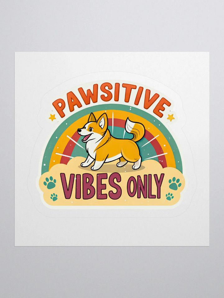Pawsitive Vibes Corgi Kiss Cut Stickers product image (1)