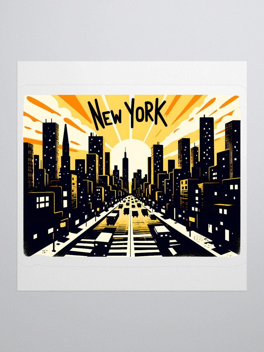 Vintage New York Cityscape Art Print Sticker product image (2)