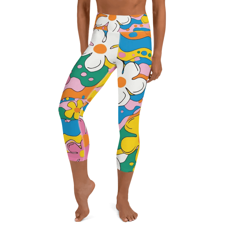 Retro Floral All-over Print Capri Leggings product image (7)
