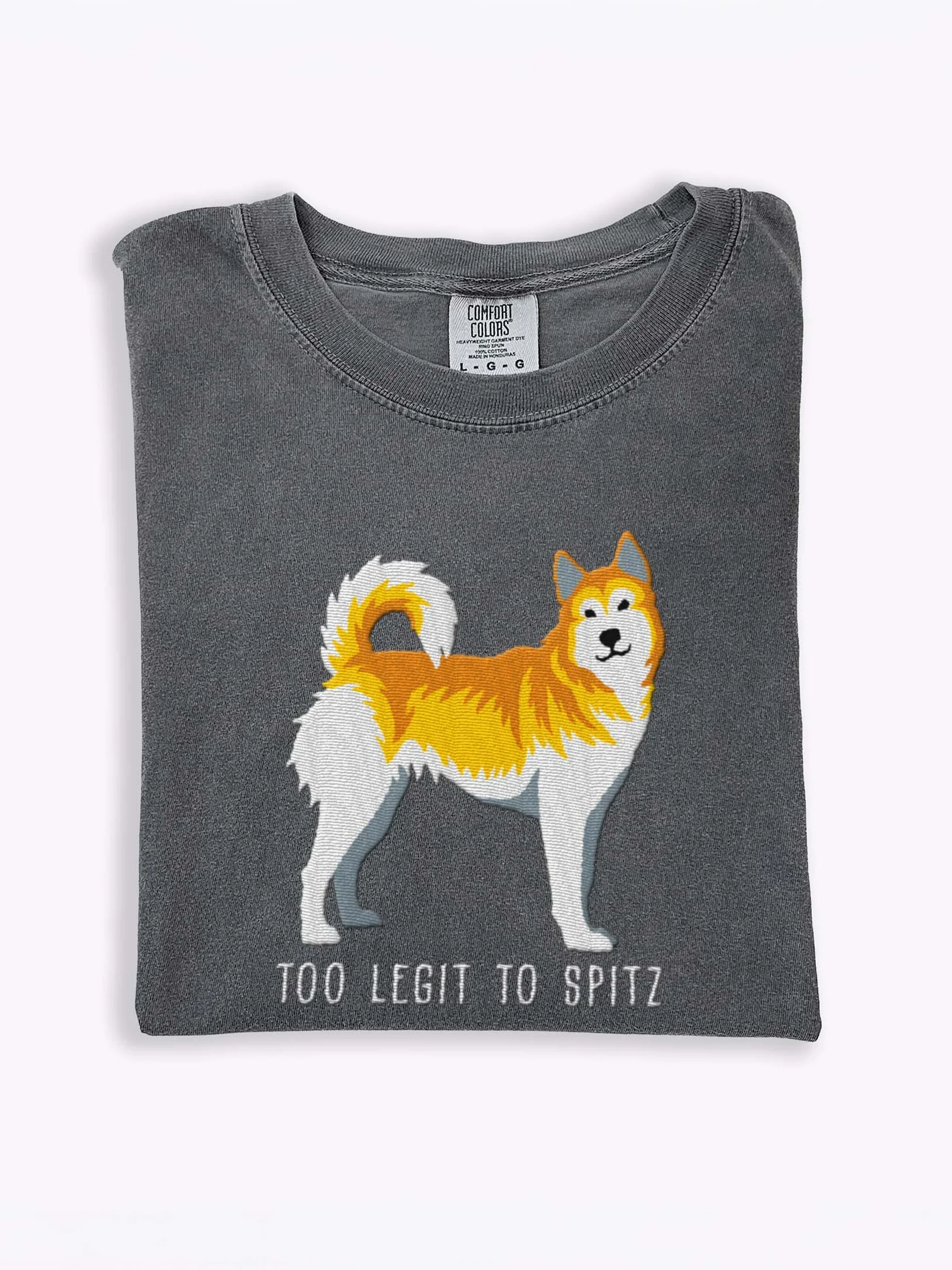 Too Legit to Spitz T-Shirt(Embroidered) of a Siberian Husky(Lemon) product image (1)