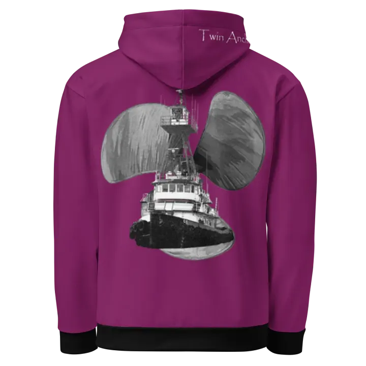 Eggplant Three blade prop Tug CE Hoodie product image (1)