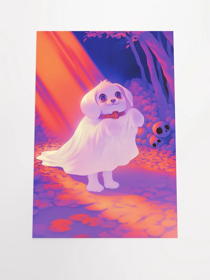 Whimsical Ghost Dog Poster product image (1)