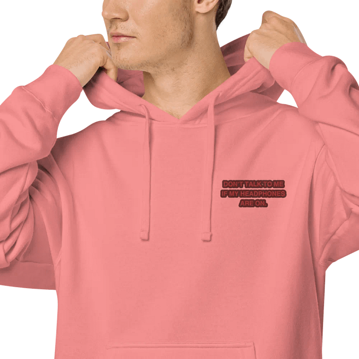 L.C. HEADPHONES ON (cherry design) embroidered pigment hoodie product image (1)