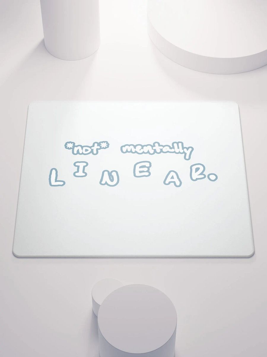 *not* mentally linear (lined design, #709AAF) mouse pad product image (1)