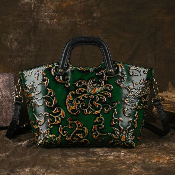 Women Genuine Leather Shoulder Bag Handbag Purse Crossbody Embossed Tote Travel product image (1)