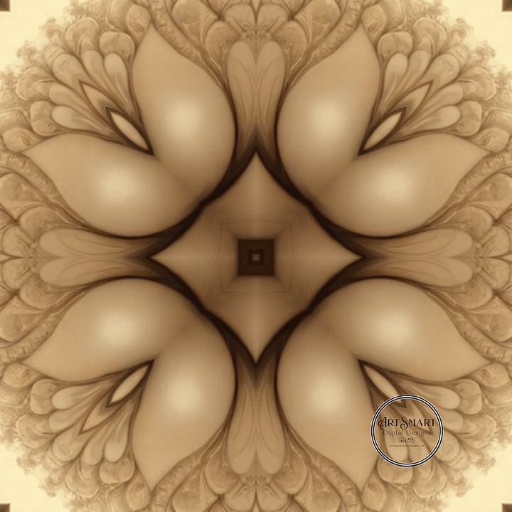 Seamless Pattern - Brown and Beige Tulip Pattern product image (1)