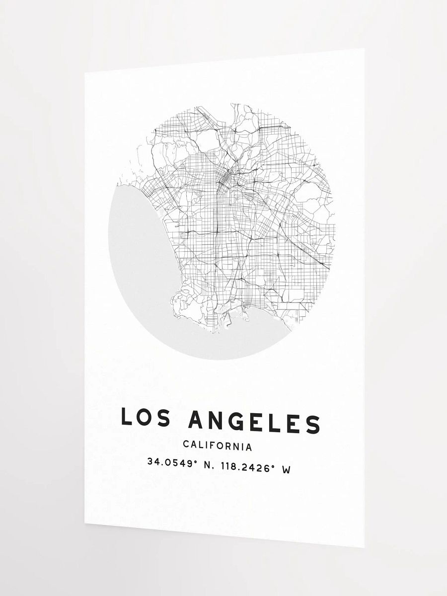 Los Angeles Street Map Poster – White Minimalist Circular City Art product image (6)