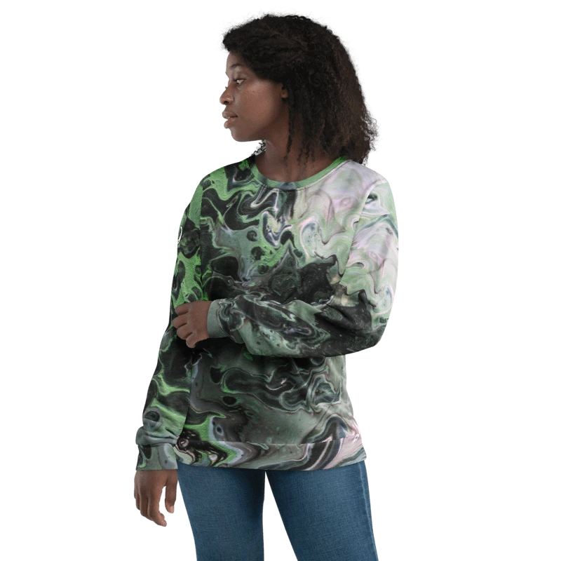 Metallic Green Fluid Acrylic Sweatshirt product image (15)