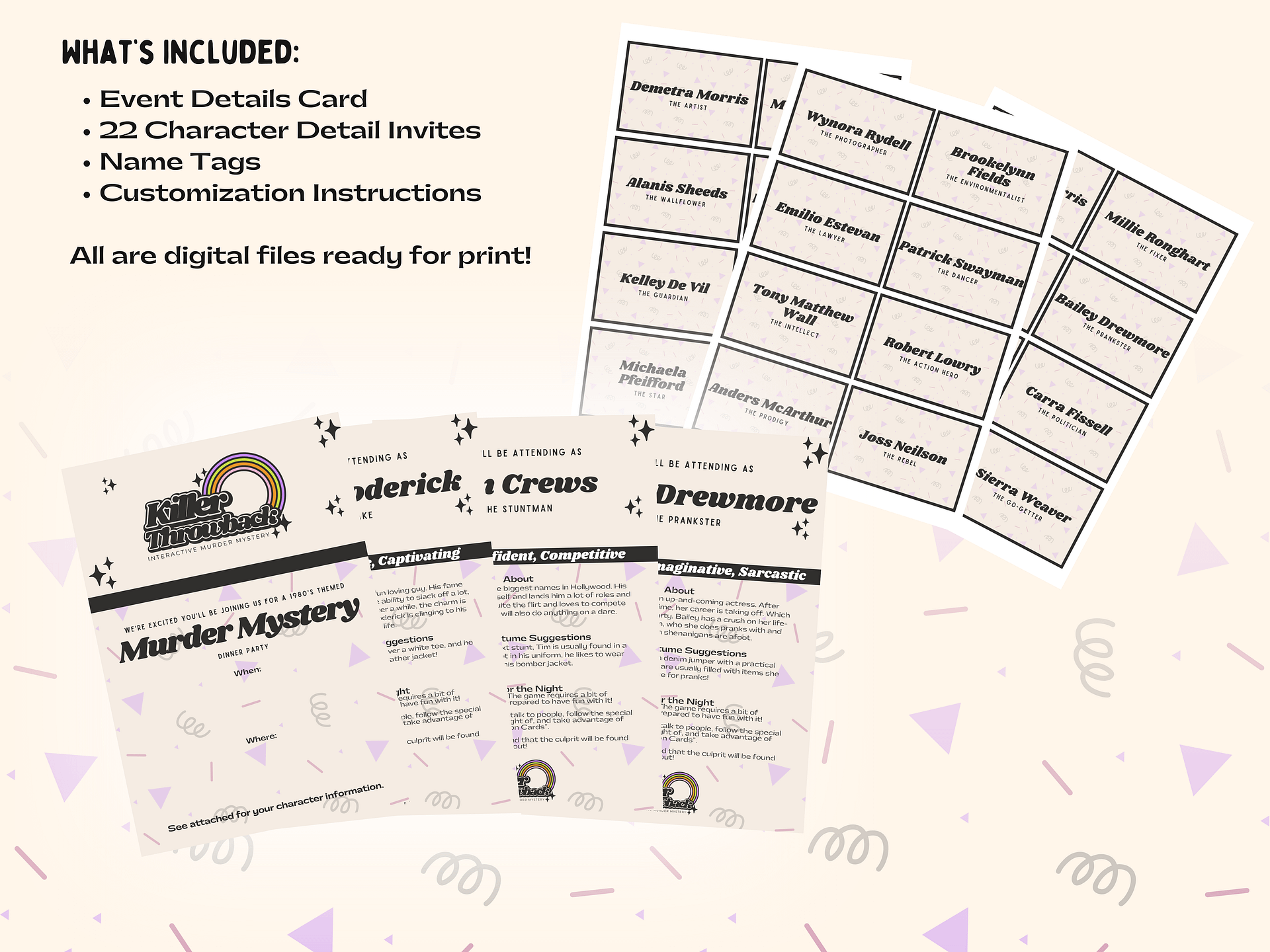 Killer Throwback - A 1980s Murder Mystery - Invitations Add-On product image (2)