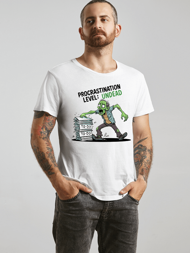 Men's Halloween Procrastination Level: Undead Zombie T-Shirt – Funny To-Do List Graphic Tee for Chronic Procrastinators product image (1)