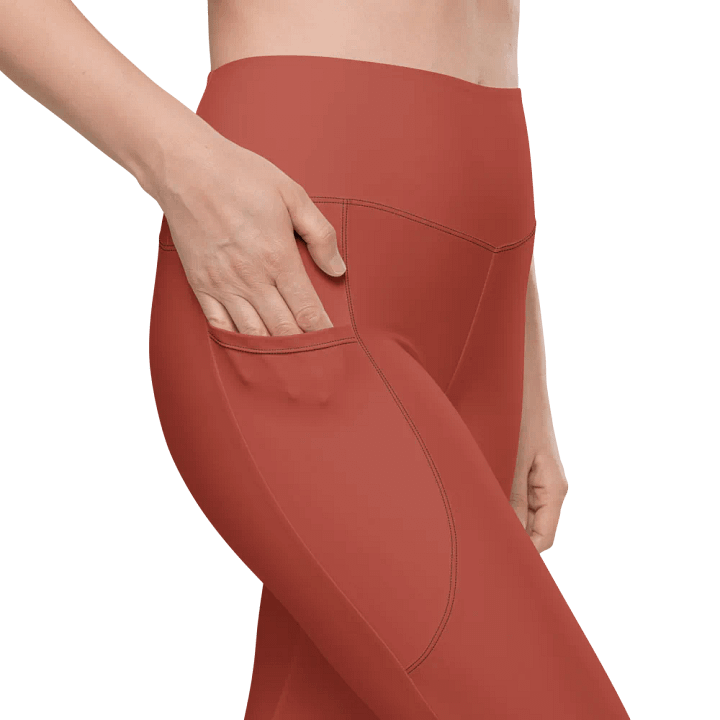 Intense Red Leggings with Pockets product image (2)