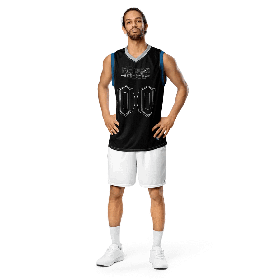 Cuban - Black - Recycled Unisex Basketball Jersey - Black HApex Gear Black Logo product image (3)