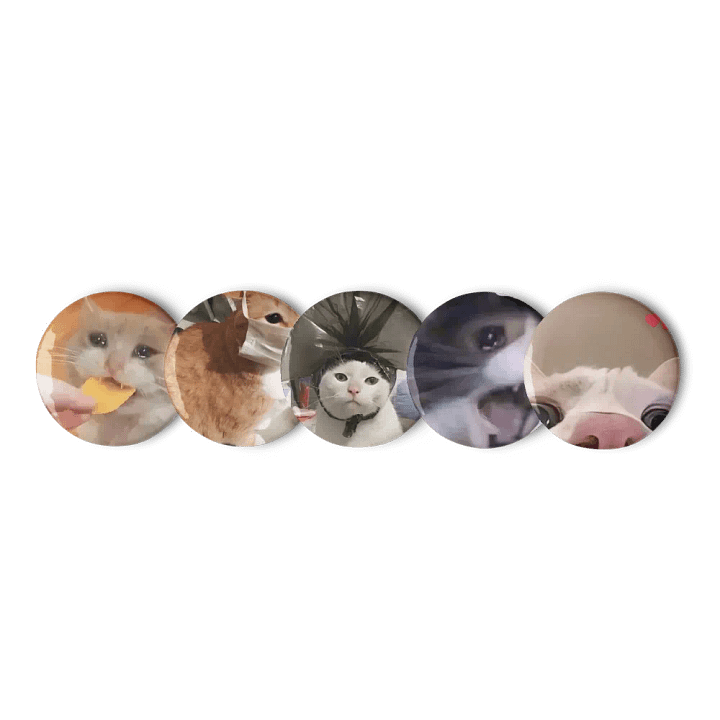 Set of Pin Buttons: Meme Cats 34 product image (3)
