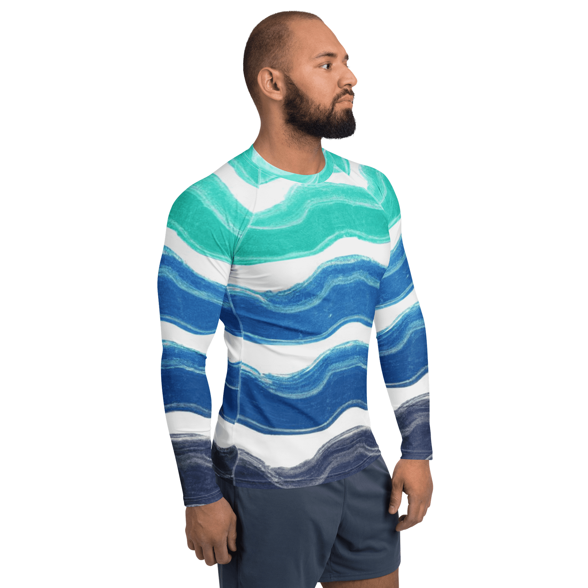 Sun-Proof Men's Rash Guard: Coastal Blue product image (4)
