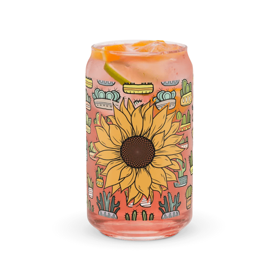 Sunflower Cacti Glass Can Sipper product image (7)
