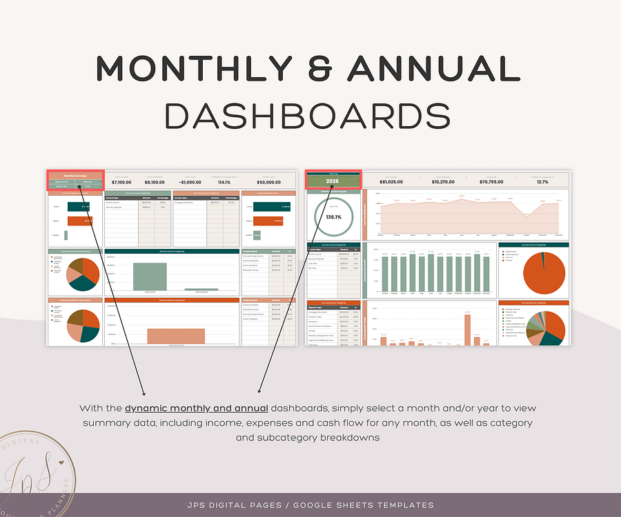 Rental Property Income and Expense Tracker Template product image (5)