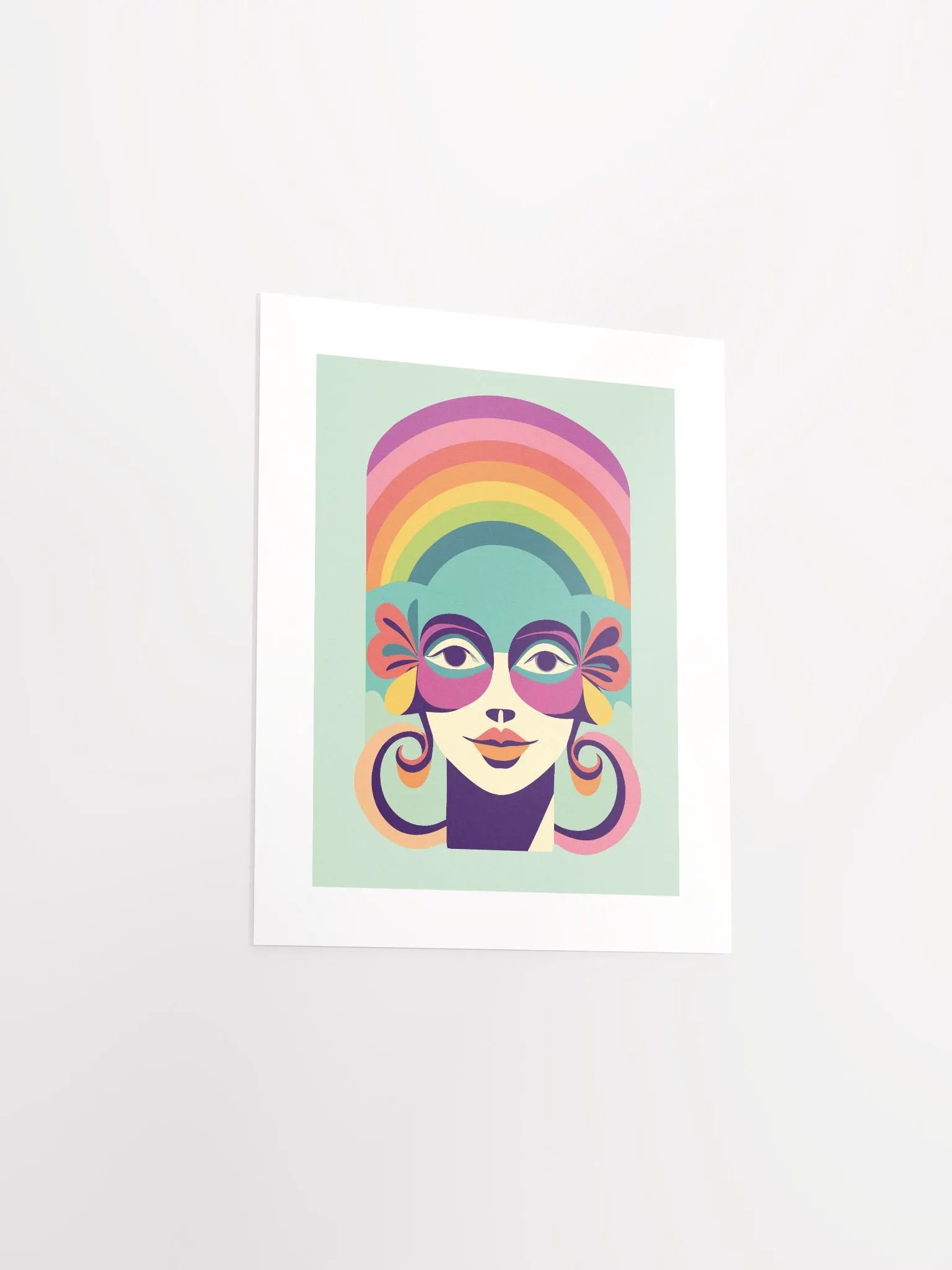 She Thinks In Rainbows Midcentury Portrait - Print product image (3)
