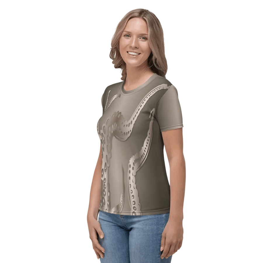 Octopus Tentacles Bronze All Over Print T-shirt product image (3)