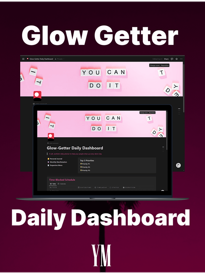 Glow Getter Notion Dashboard product image (1)