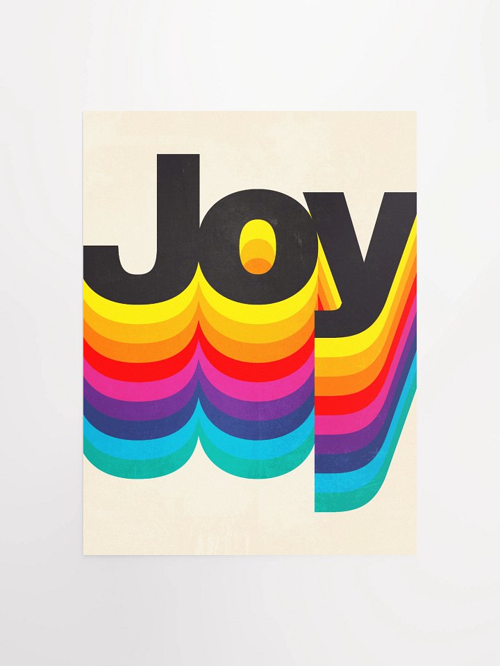 Joy: 70s Retro Colorful Typography Poster Art Print product image (3)