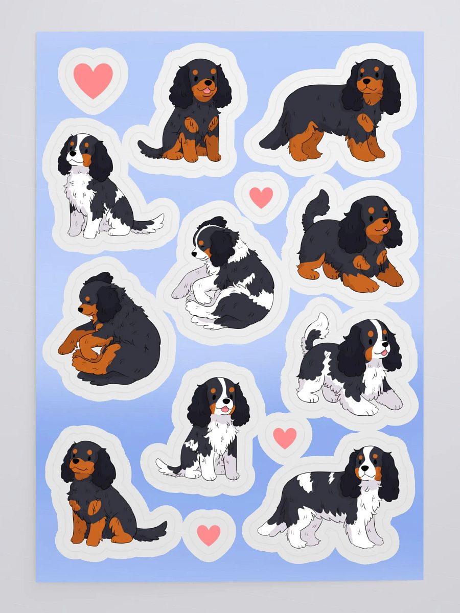 Cavalier King Charles Spaniel Adorable Dog Sticker Sheet product image (4)