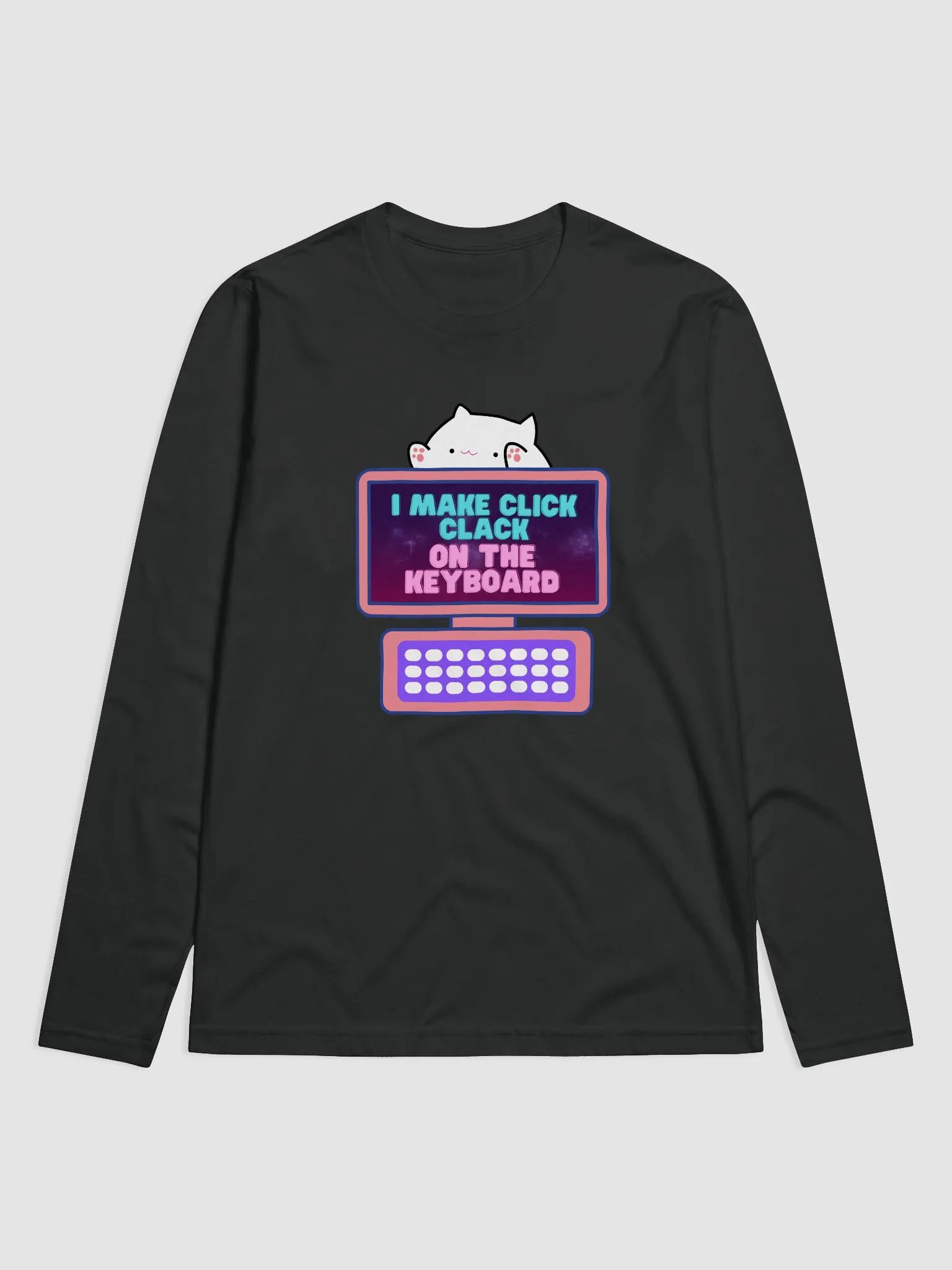 Click Clack Bongo Cat Premium Fitted Printed Long Sleeve product image (3)