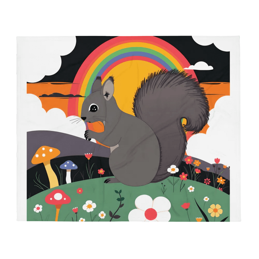 Rainbow Hill Squirrel Throw Blanket product image (1)