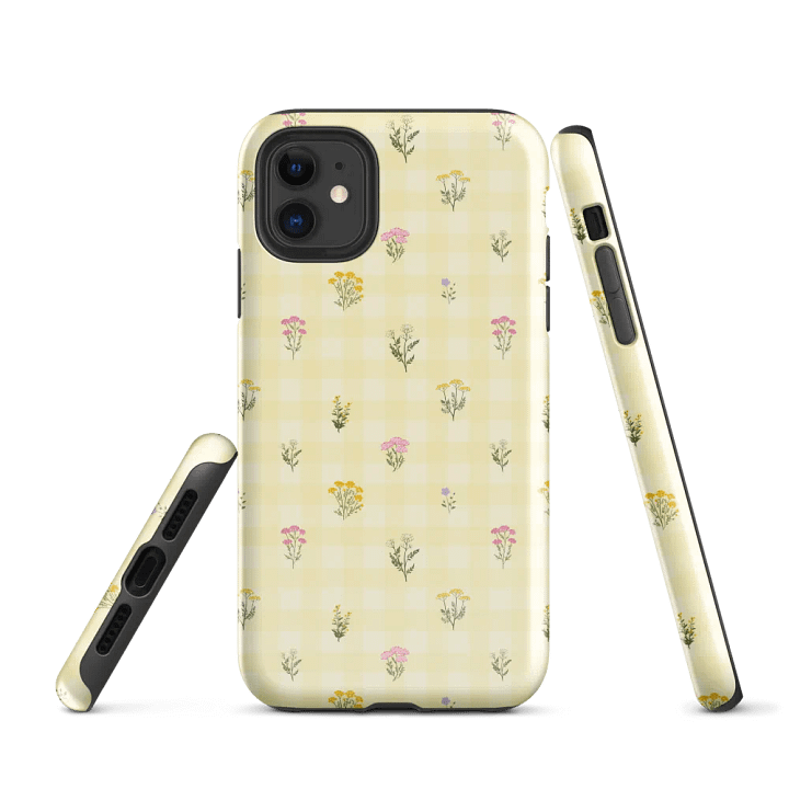 Cottage Garden on Gingham Yellow Tough Case for ®iPhone product image (1)