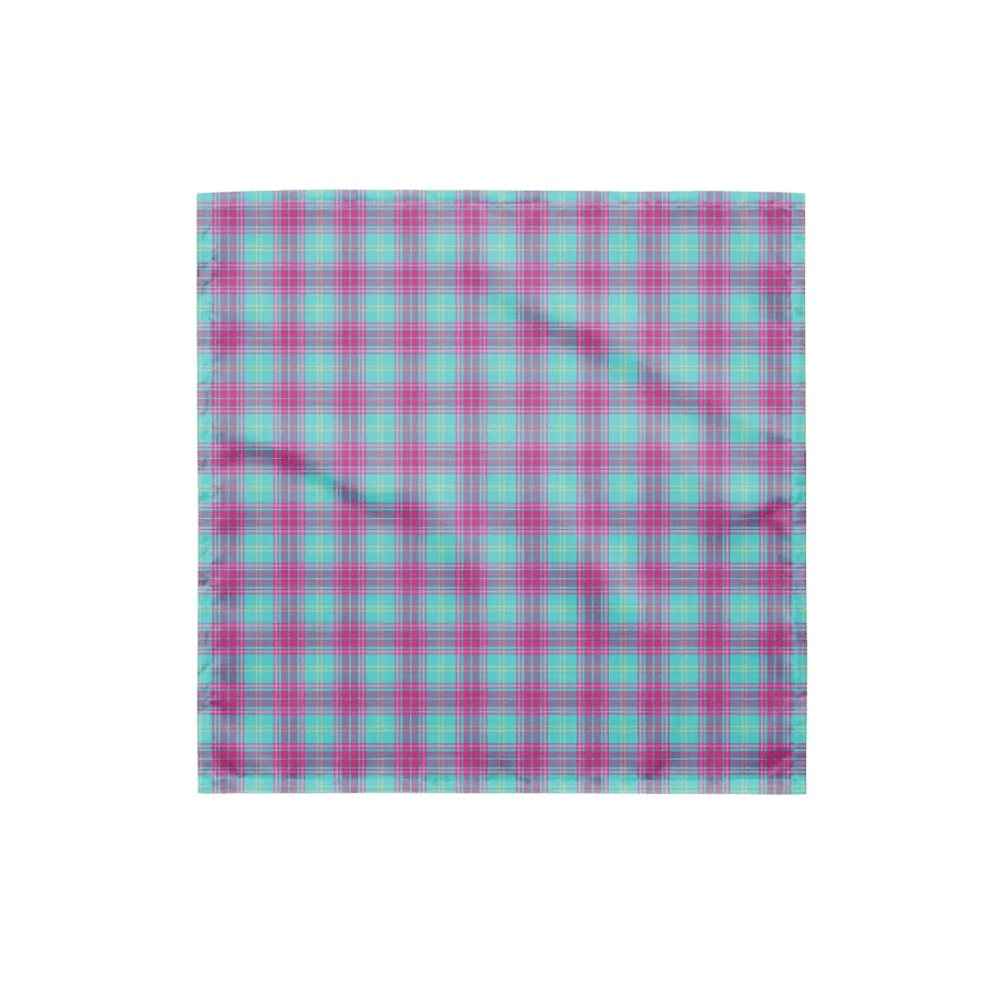 Hot Pink and Aqua Plaid Bandana product image (4)