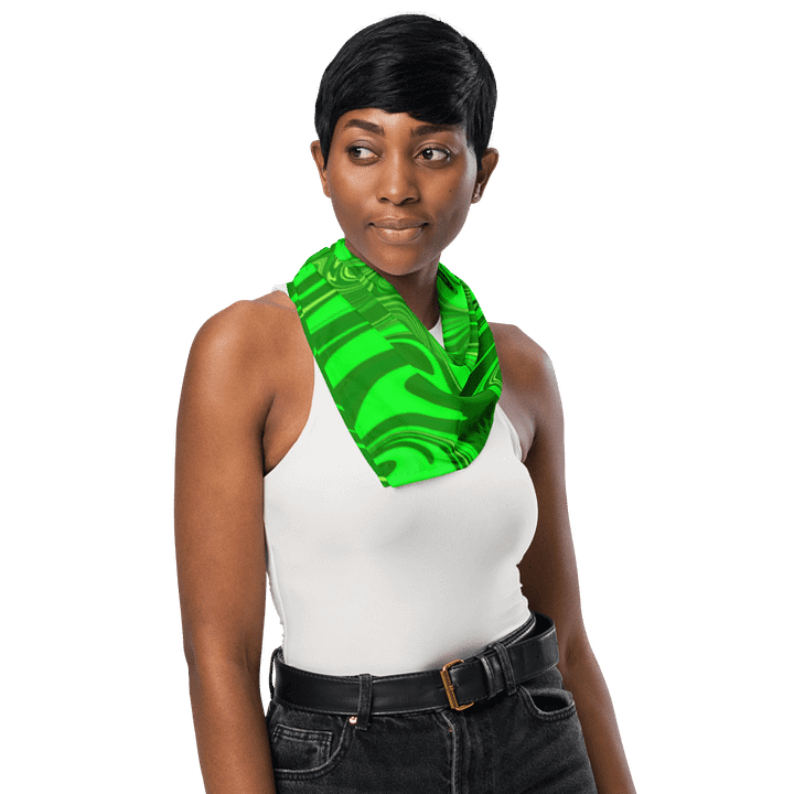 Bandana - Different Shades of Green Digital Fluid Art product image (2)