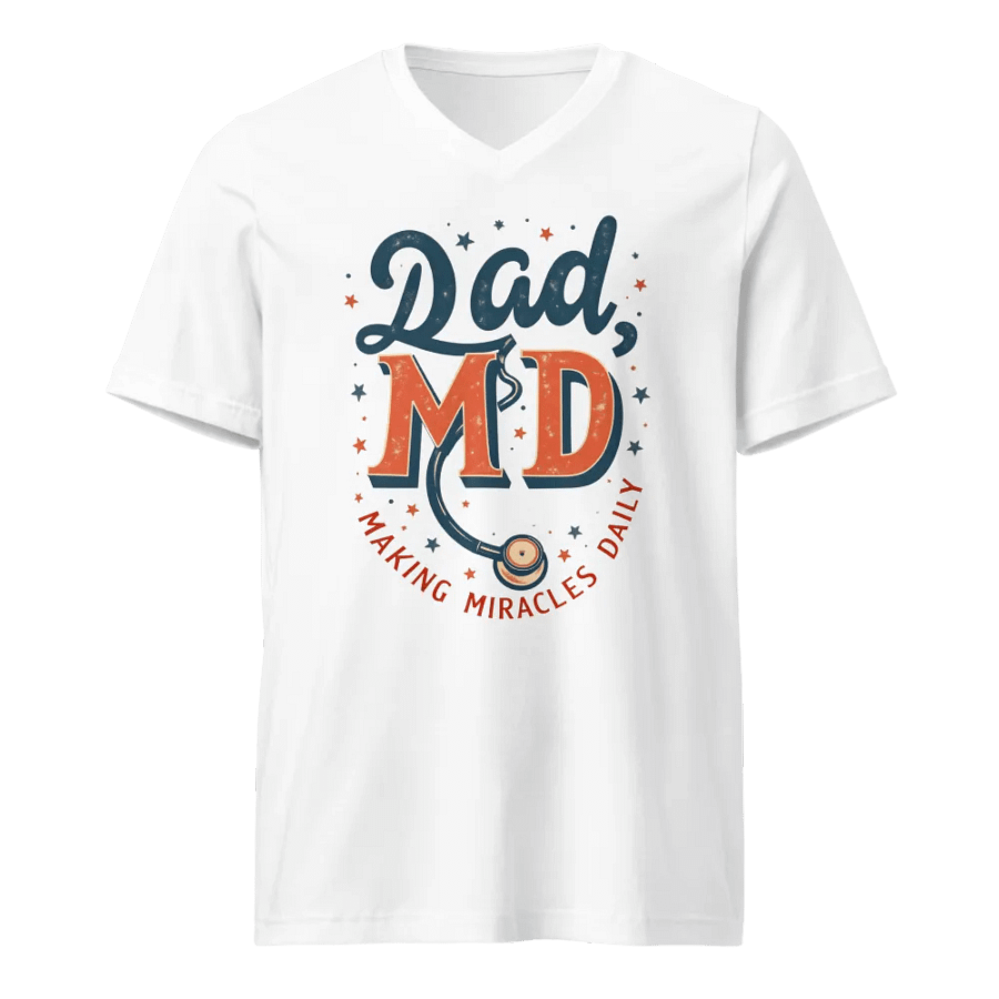 Vintage Dad MD Stethoscope v-neck Tee product image (5)