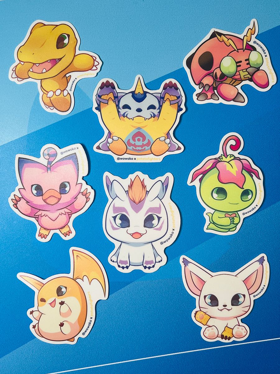 WoWoKo x Potato Fighters - Digimon full set - Stickers product image (1)