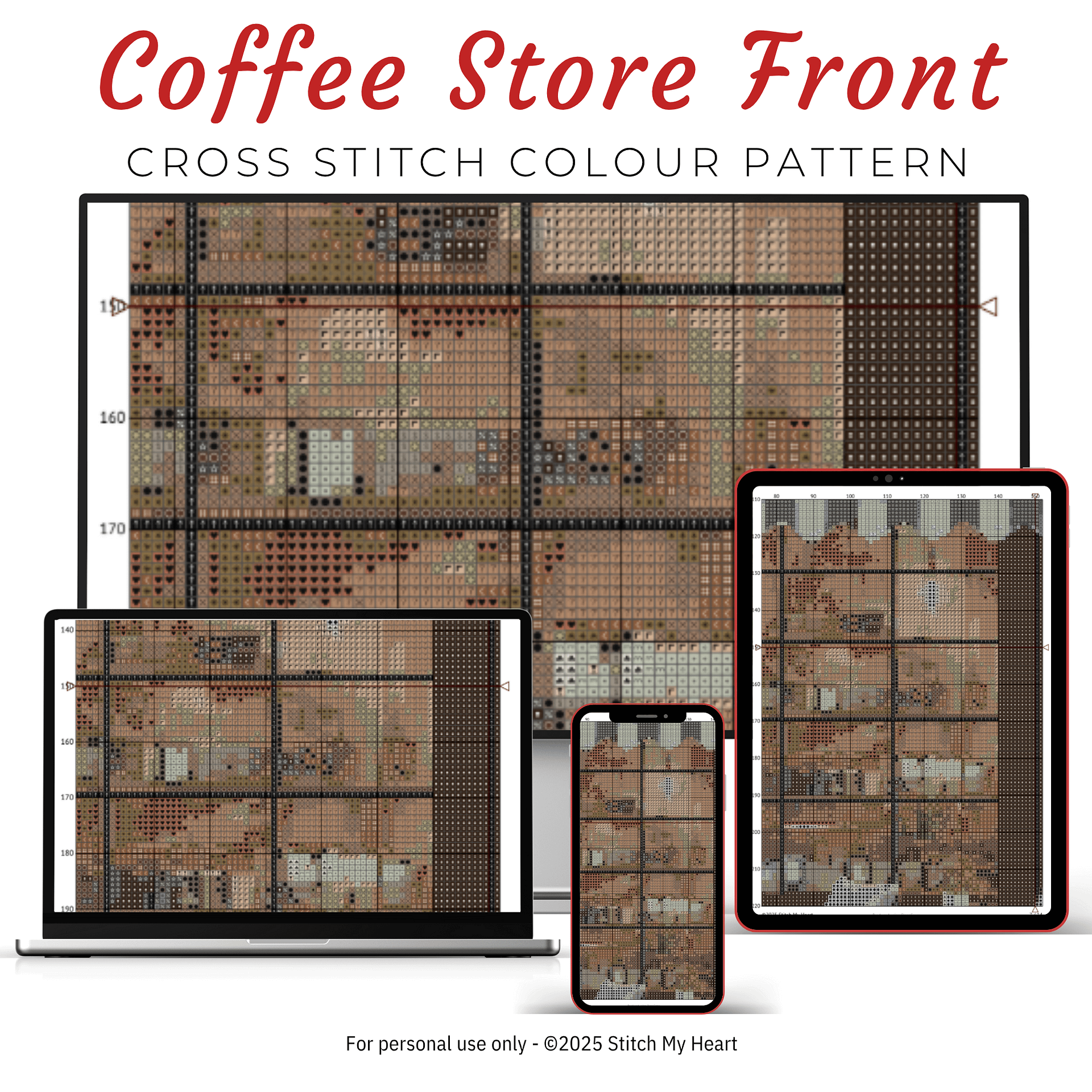 Coffee Store Front Cross Stitch Pattern product image (3)