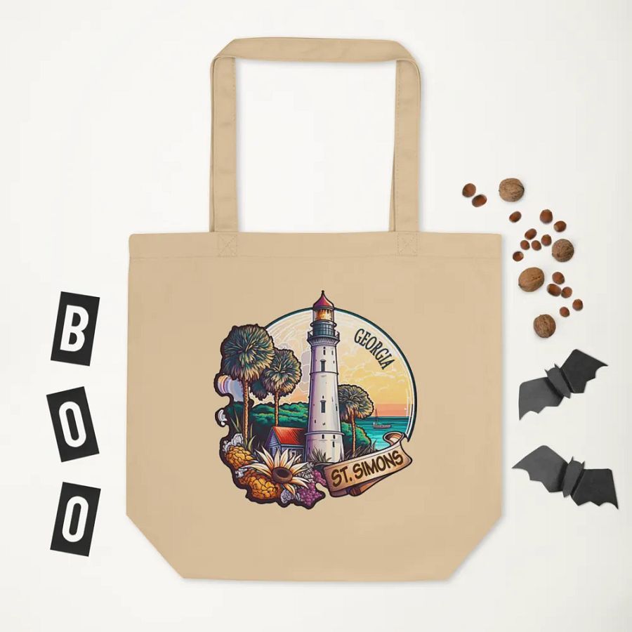 Saint Simons Island Scenic Lighthouse Tote Bag product image (5)
