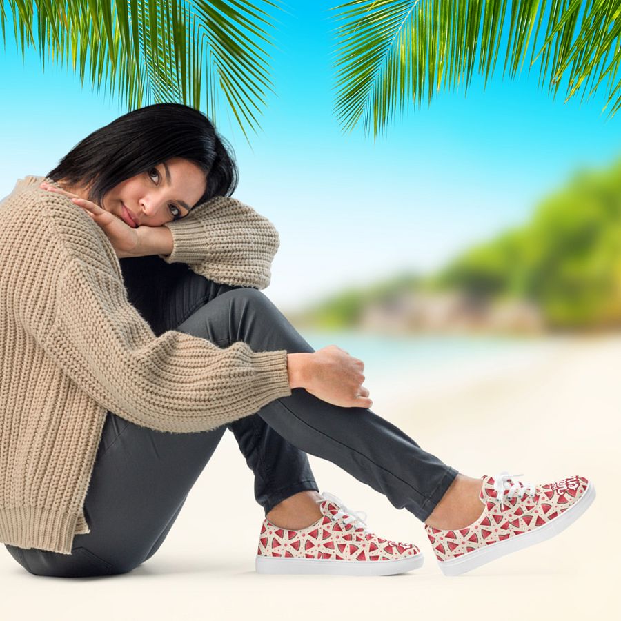 Hello Weekend Watermelon All Over Print Canvas Shoes product image (4)