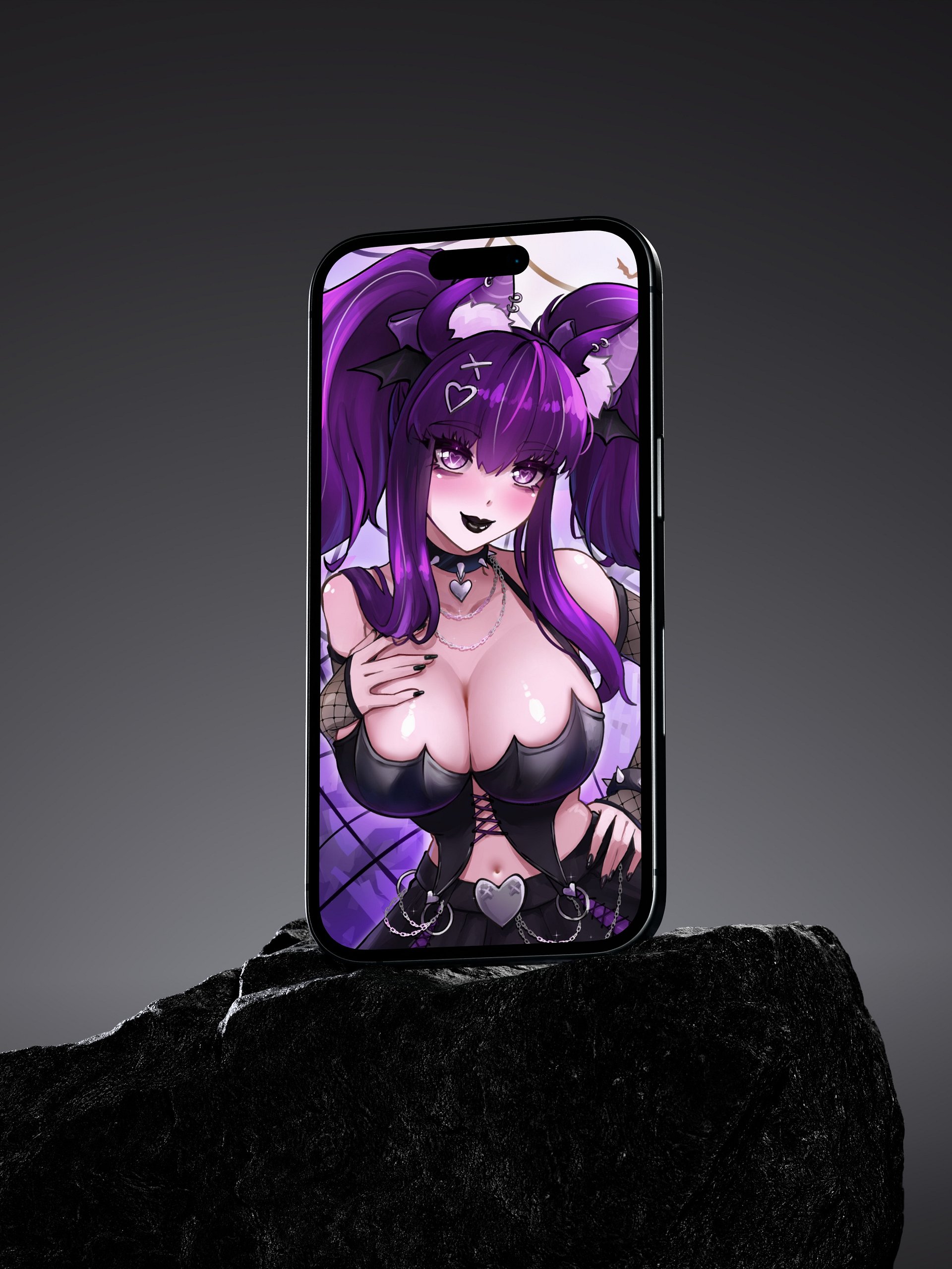 Velvet Gloom Series: 001 Ashen Affection Phone Wallpaper Digital Art product image (1)