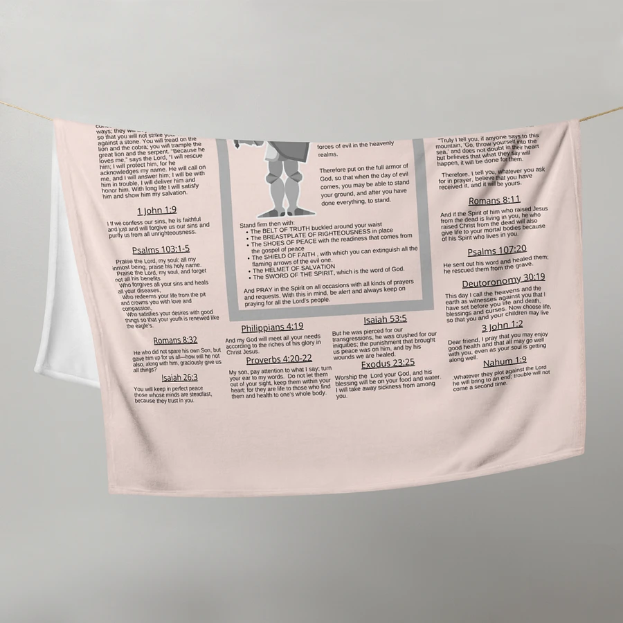 Armour Of God Blush Pink Prayer Blanket product image (3)