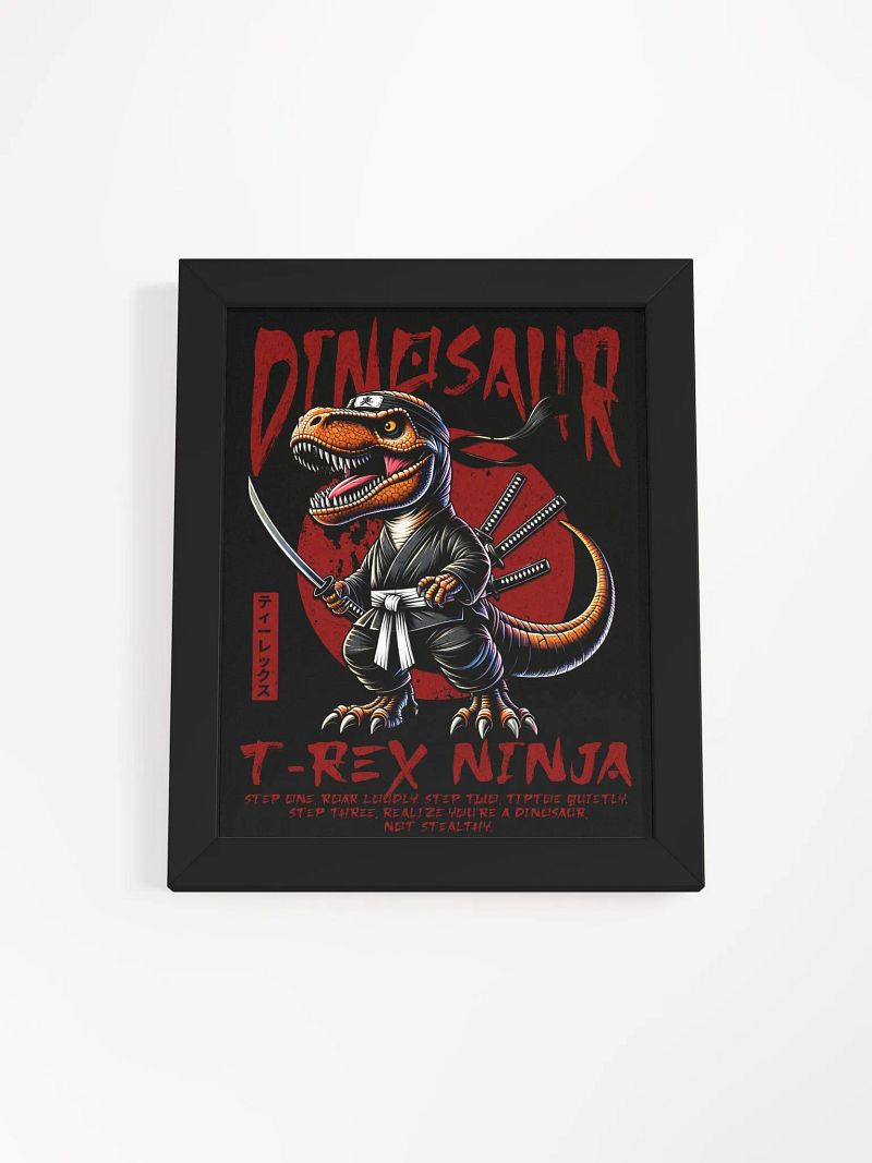 Framed T-Rex Ninja Jurassic Shinobi Poster