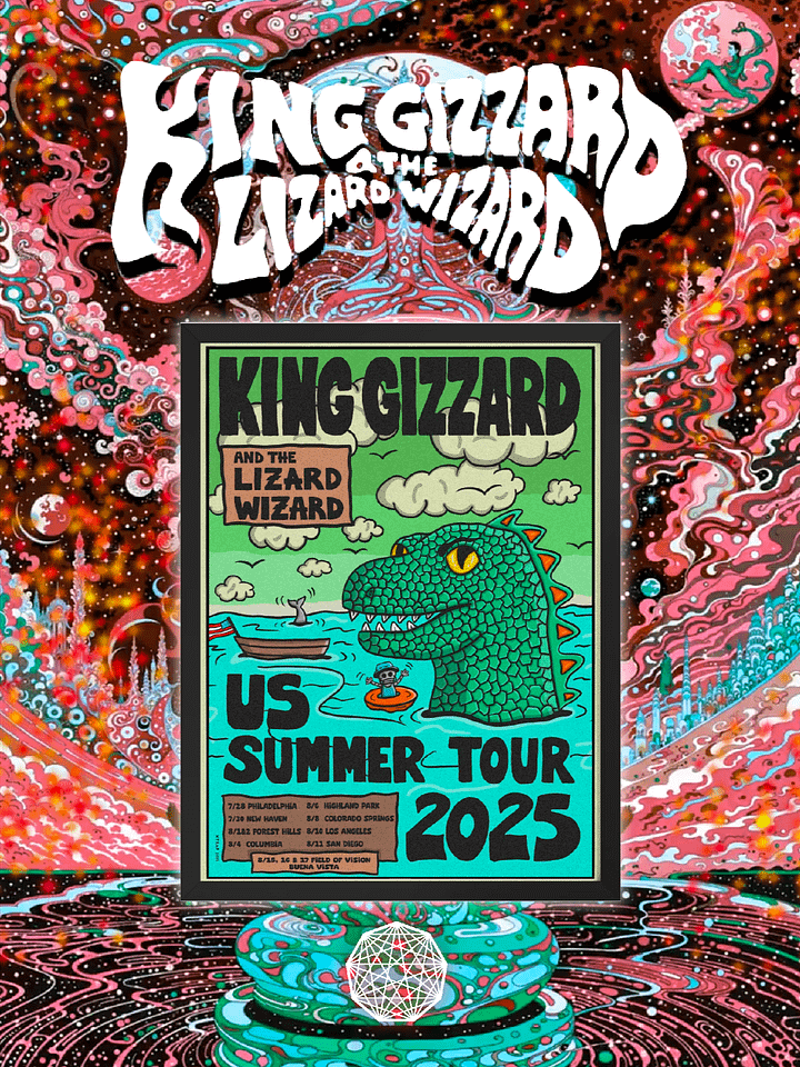 KING GIZZARD 2025 US SUMMER TOUR FRAMED POSTER product image (1)