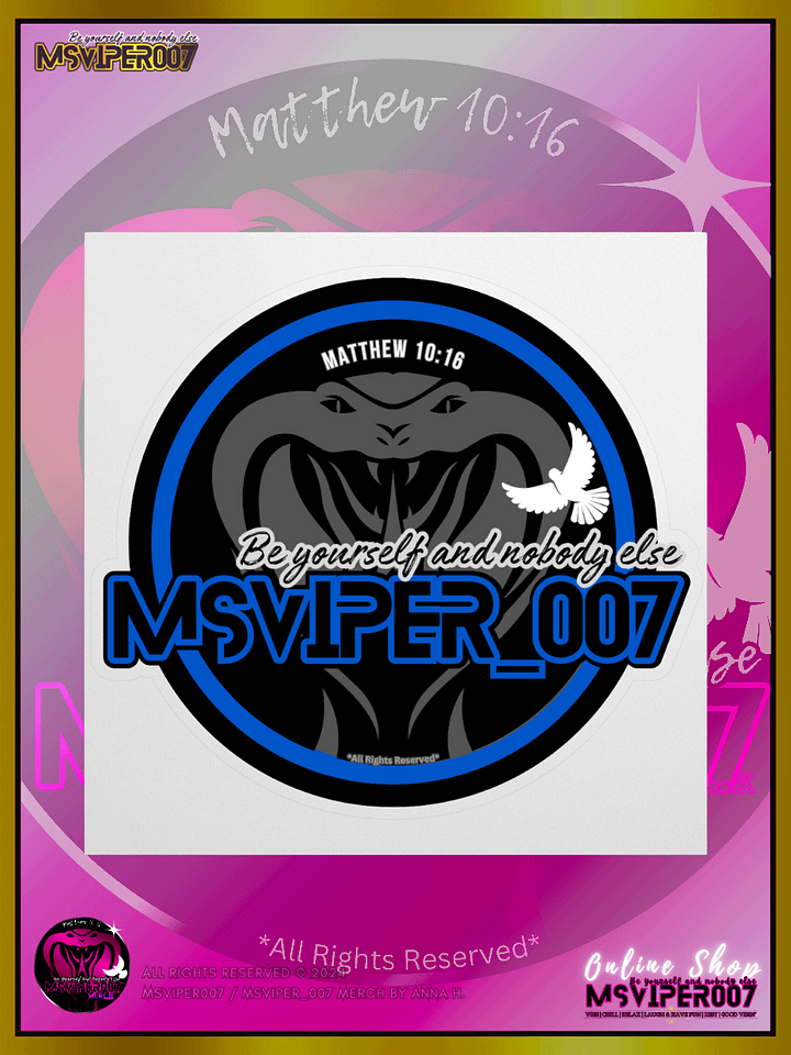 Sticker - "MsViper_007™ Brand Classic" [blue/blk emblem] Support&Sport Kiss cut Stickers By Anna H. product image (1)
