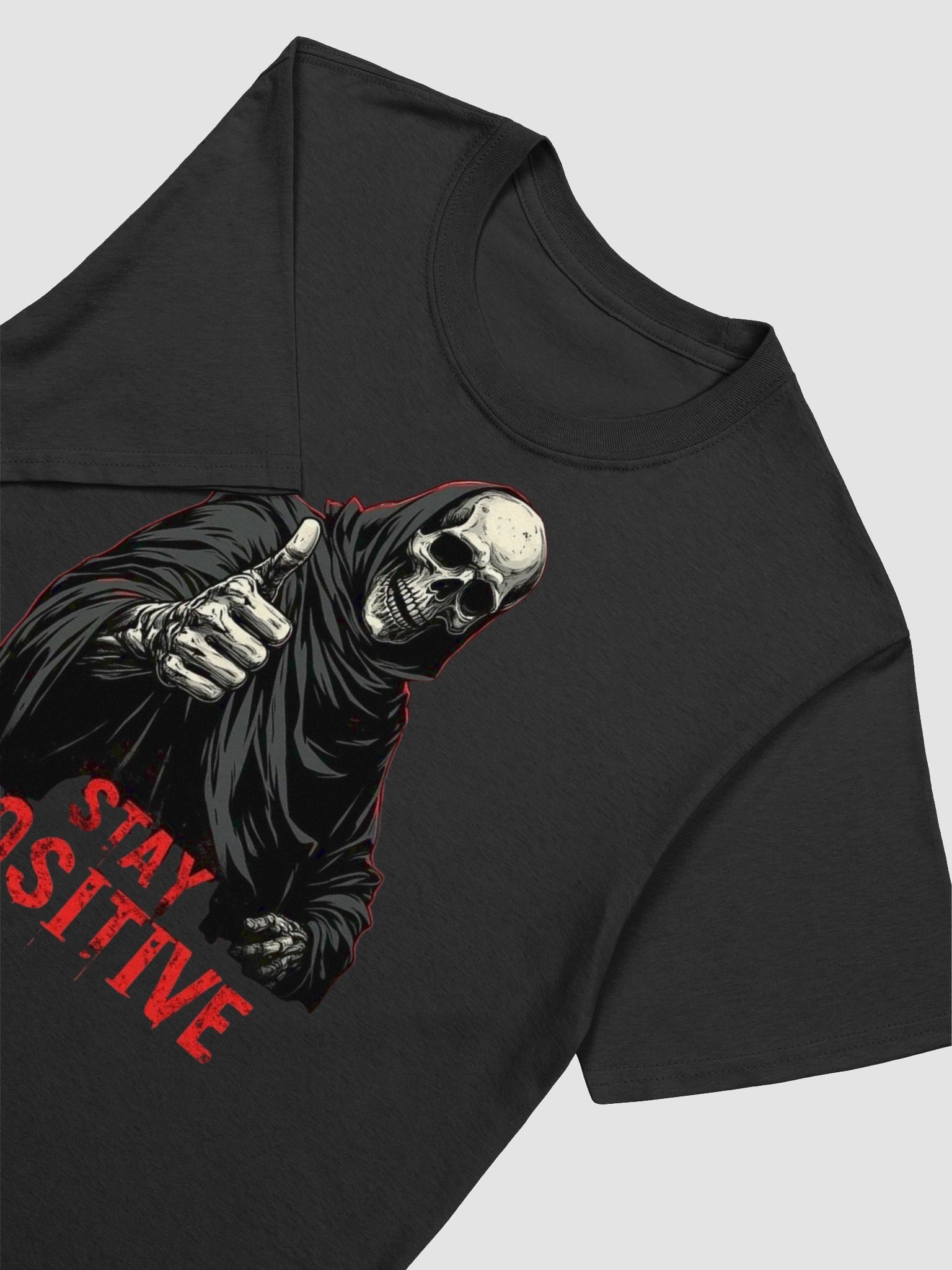 Stay Positive T-Shirt - Funny Grim Reaper Thumbs Up product image (5)