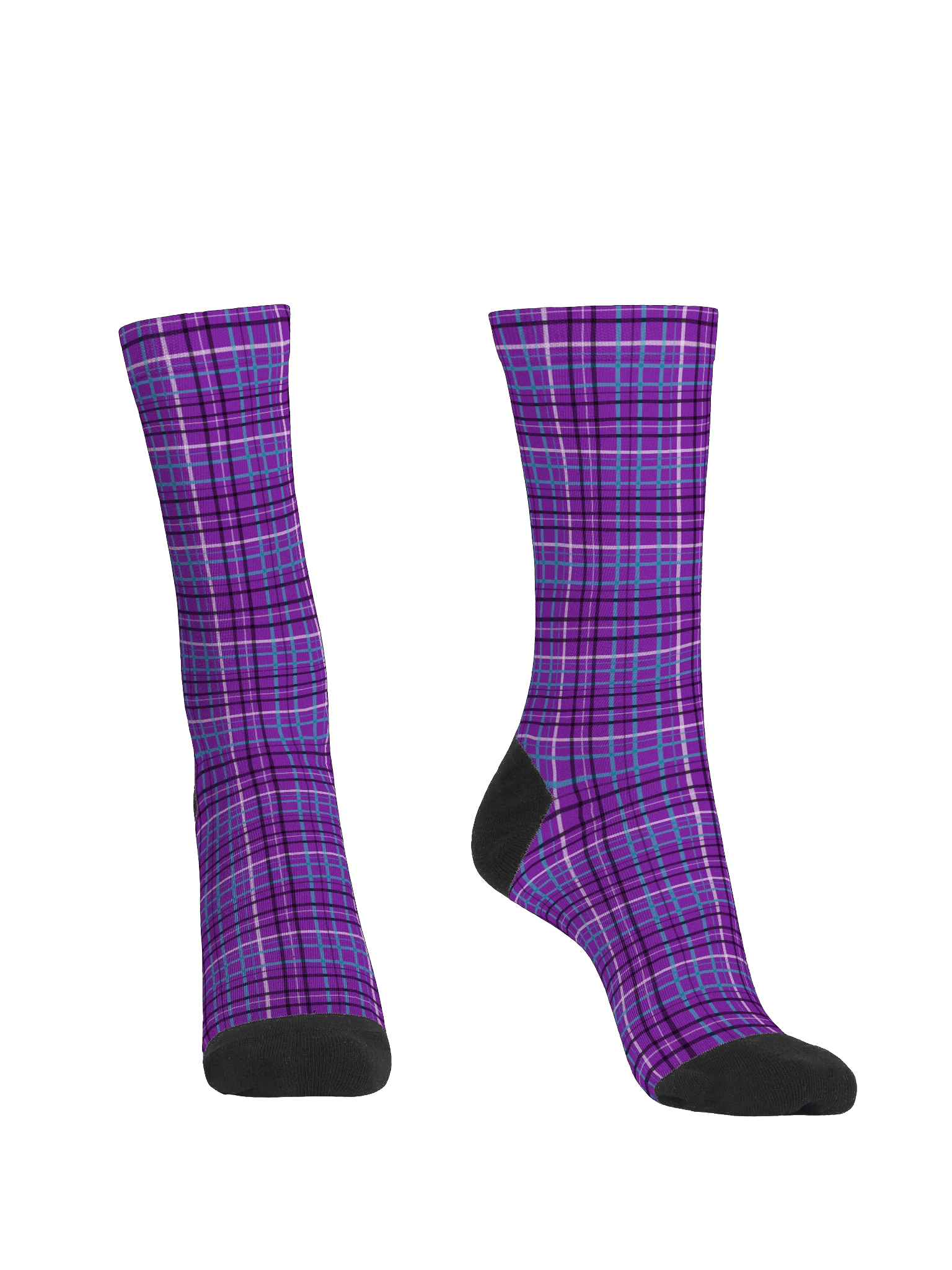 Purple Plaid Crew Socks product image (2)