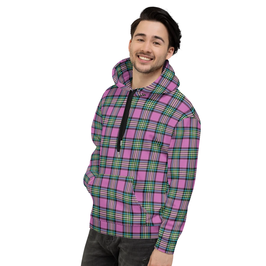 Purple Orchid and Turquoise Plaid Hoodie product image (5)
