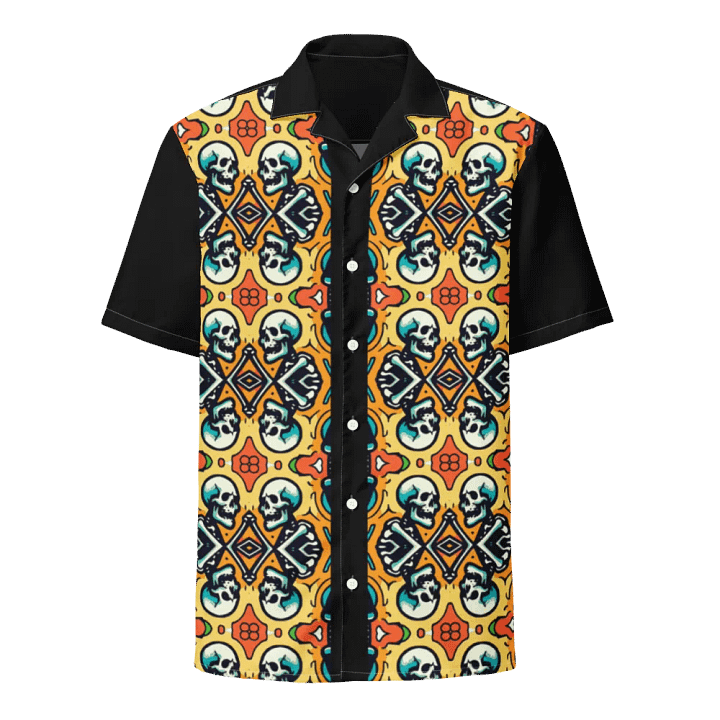 Hawaiian Style Shirt, Button Up, Unisex, Skulls product image (1)