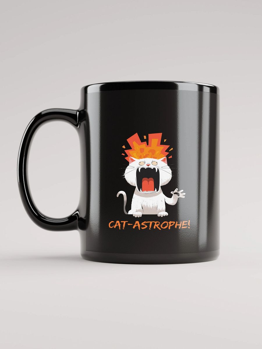 Cat-Astrophe Black Glossy Mug product image (12)