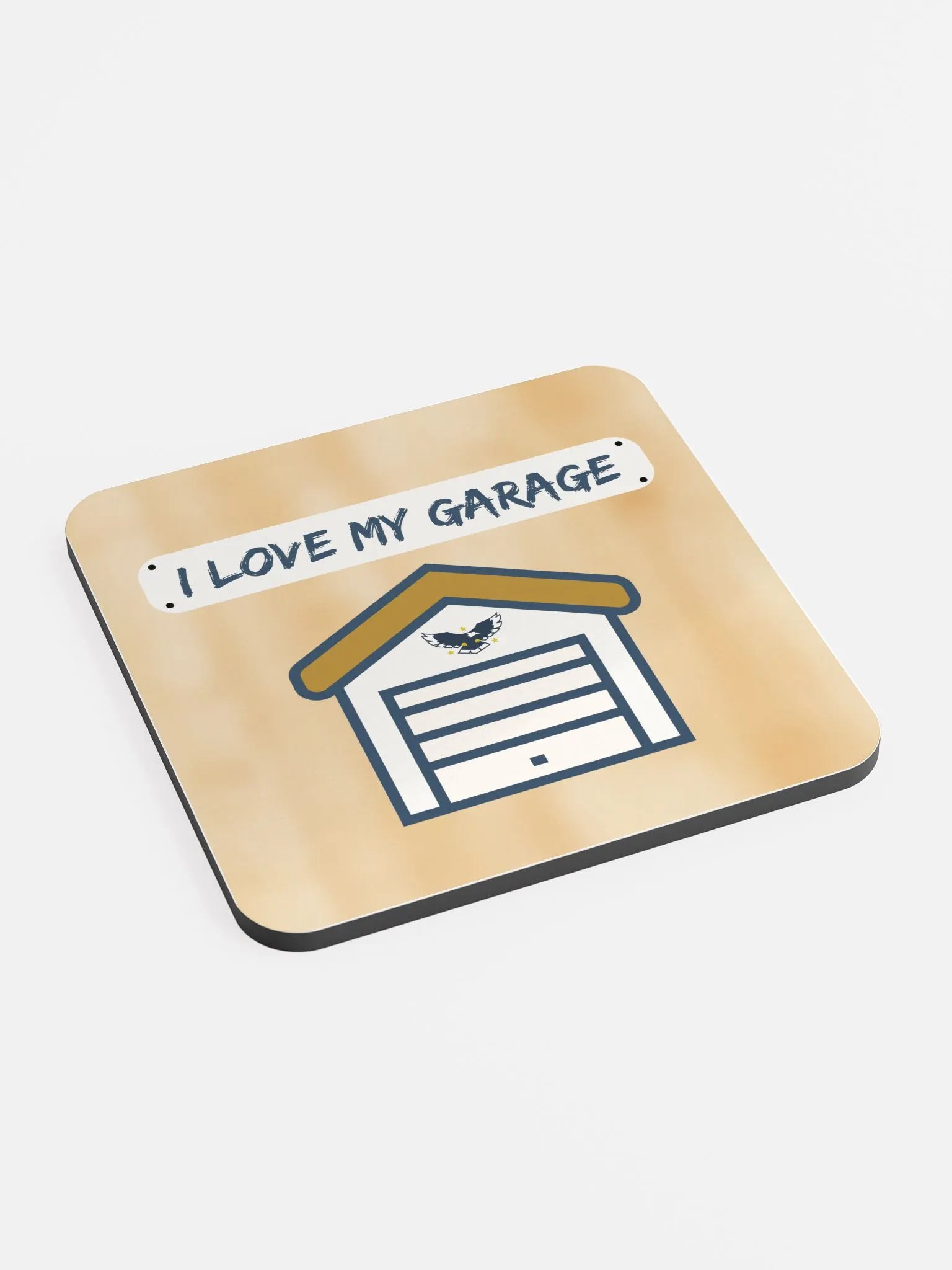I Love My Garage - coaster - hickory product image (2)